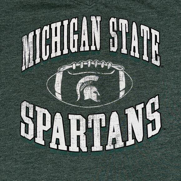 Colosseum Michigan State Spartans T-Shirt Women Medium Green Cotton Short Sleeve - Picture 4 of 7
